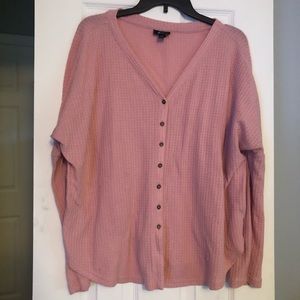 Pink Waffle Knit Top